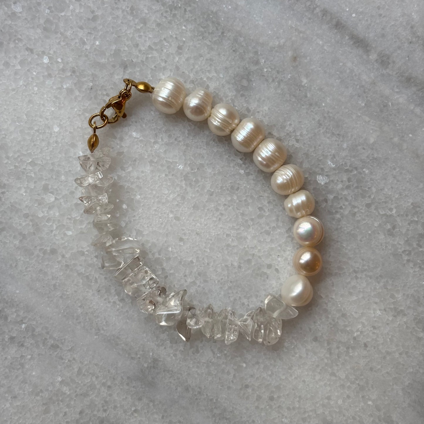 Armband halb und halb Bergkristall