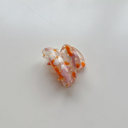 Mini Haarklammer Orange/Rosa