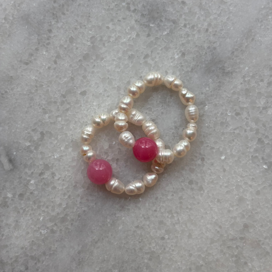 Süßwasserperlenring Pinky