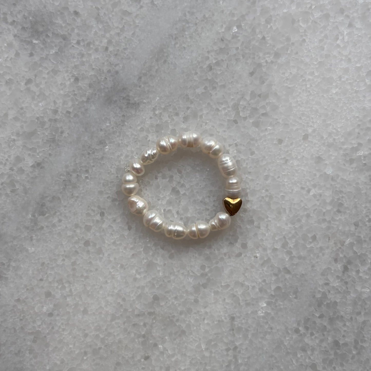 Süßwasserperlenring tiny Heart